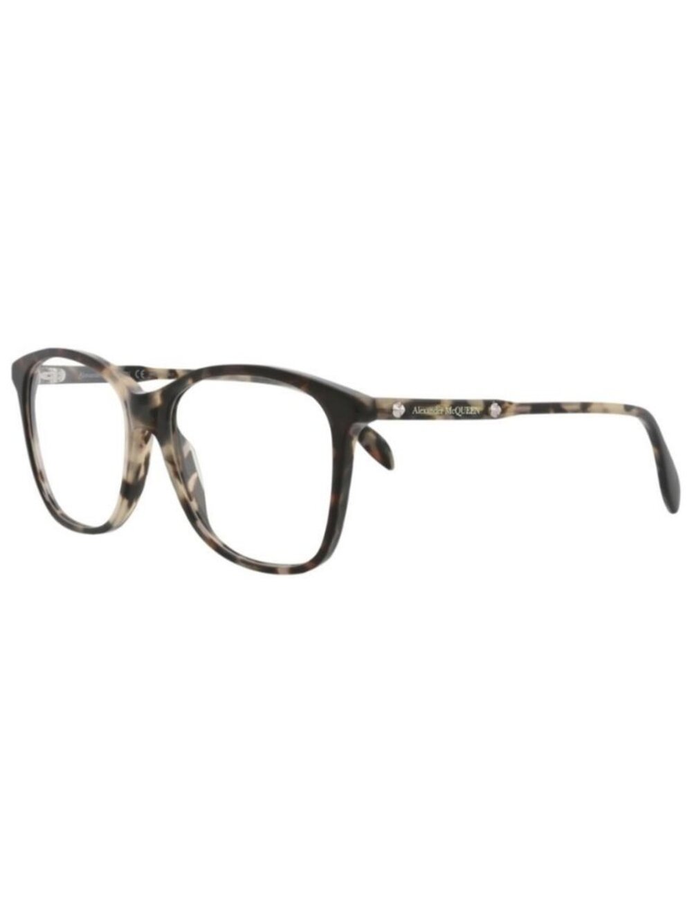 New Alexander McQueen Mens Square/Rectangle Havana Havana Transparent Fashion De